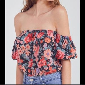 Kimchi Blue floral off the shoulder top